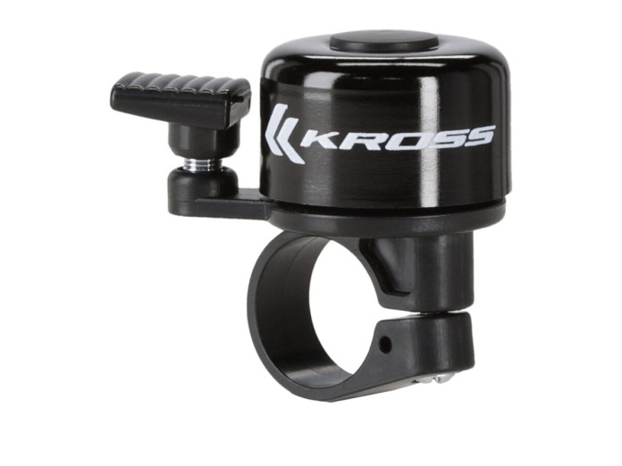 DZWONEK ROWEROWY ALUMINIOWY KROSS MINI BUZZER II CZARNY