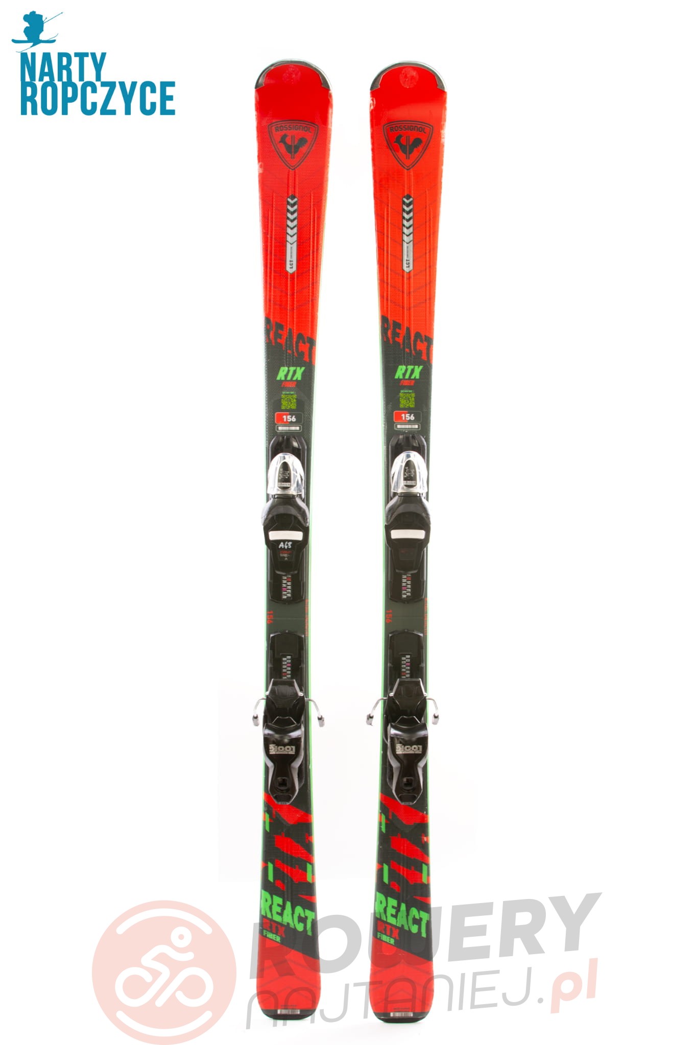 0 NR25 Narty 156 ROSSIGNOL REACT RTX FIBER A48 DB stan SERWIS