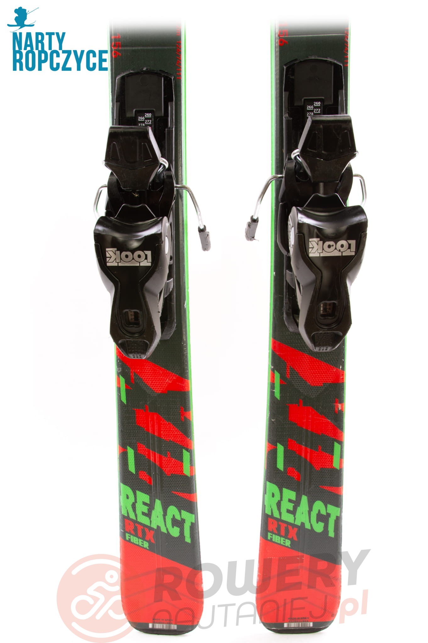 0 NR25 Narty 156 ROSSIGNOL REACT RTX FIBER A48 DB stan SERWIS
